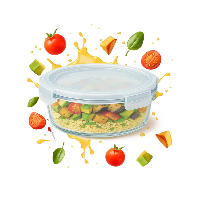 szklany pojemnik na zywnosc okragly maly 400ml lunchbox szklany bimberek