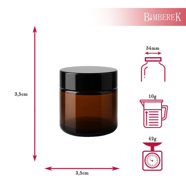 sloik z brazowego szkla 10g bimberek wymiary