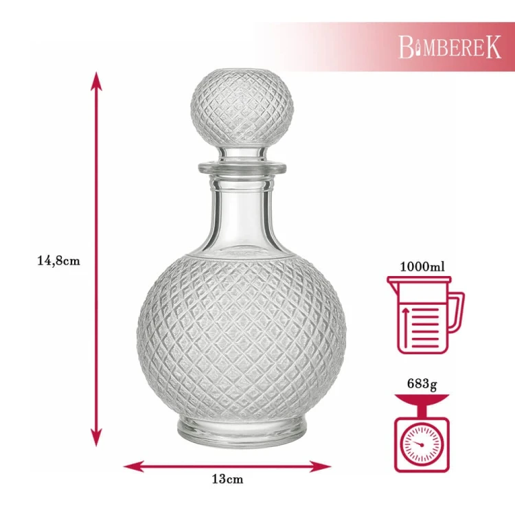 Szklana karafka 1L Luna Bimberek wymiary