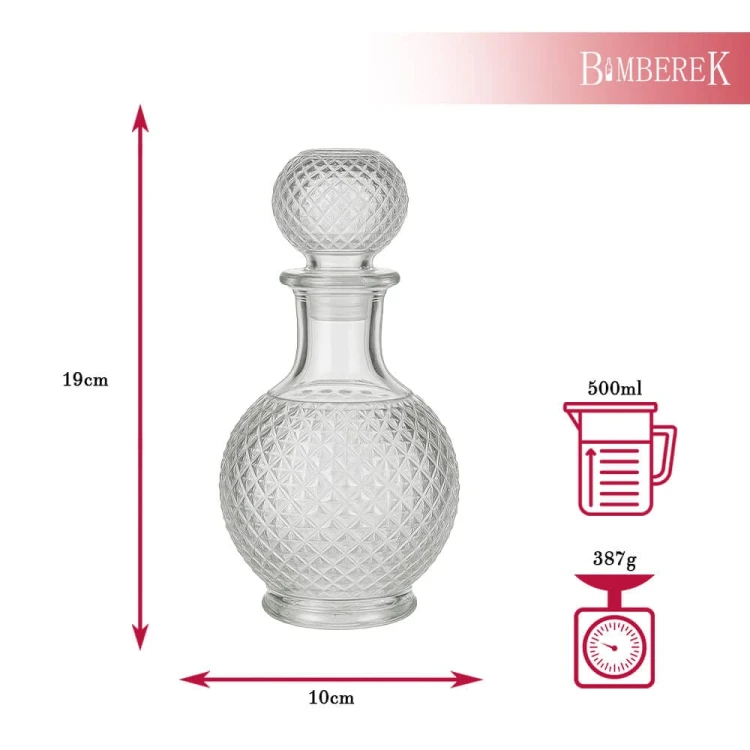 Szklana karafka 500ml Luna Bimberek wymiary
