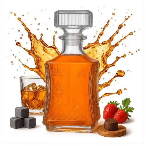 Szklana karafka na whisky 750 ml Lilia na prezent sklep Bimberek