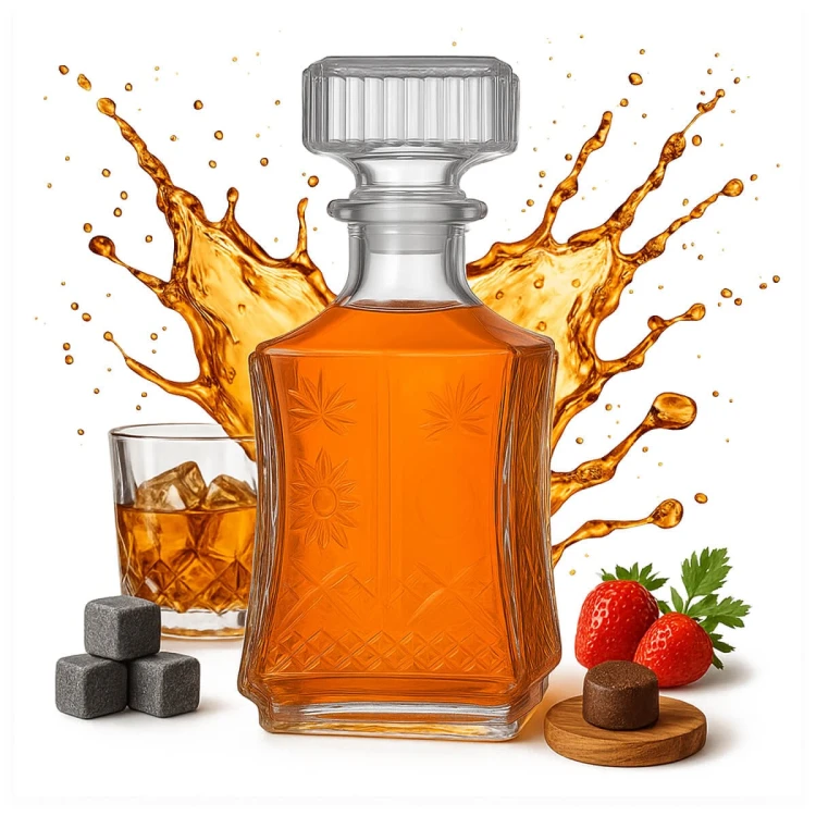 Szklana karafka na whisky 750 ml Lilia na prezent sklep Bimberek