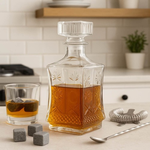 Szklana karafka 750 ml Lilia na prezent Bimberek