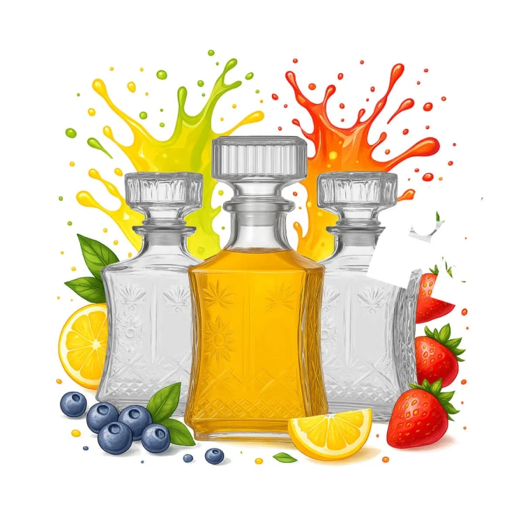 Szklana karafka 750 ml Lilia na prezent Bimberek zestaw hurt
