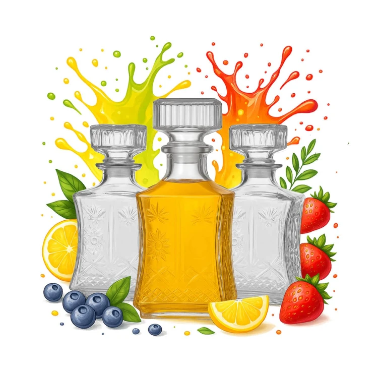 Szklana karafka 750 ml Lilia na prezent Bimberek zestaw