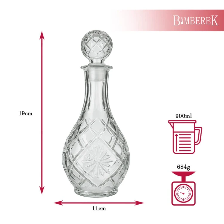 Szklana karafka 900 ml Pina Bimberek wymiary