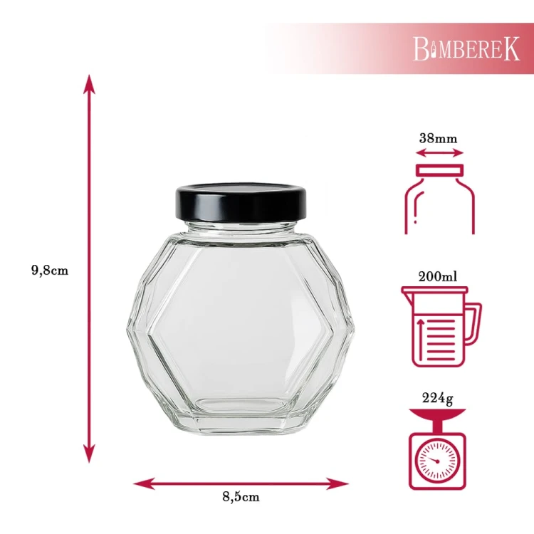 geometryczny sloik Gucio200ml Bimberek wymiary