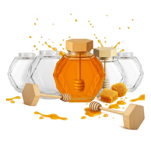 geometryczny sloik na miod Maja 380ml bimberek hurt