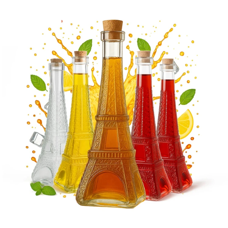 Butelak karafka wieza eiffla paris 360ml na nalewke bimberek zestaw