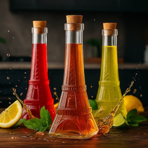 piekna Mala karafka wieza eiffla butelka 190ml bimberek