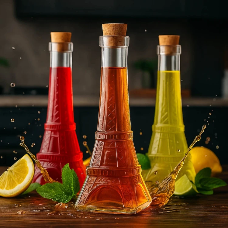 piekna Mala karafka wieza eiffla butelka 190ml bimberek