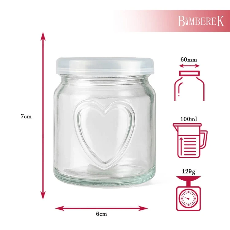 szklany sloiczek z zatyczka na deserki 100ml bimberek wymiary
