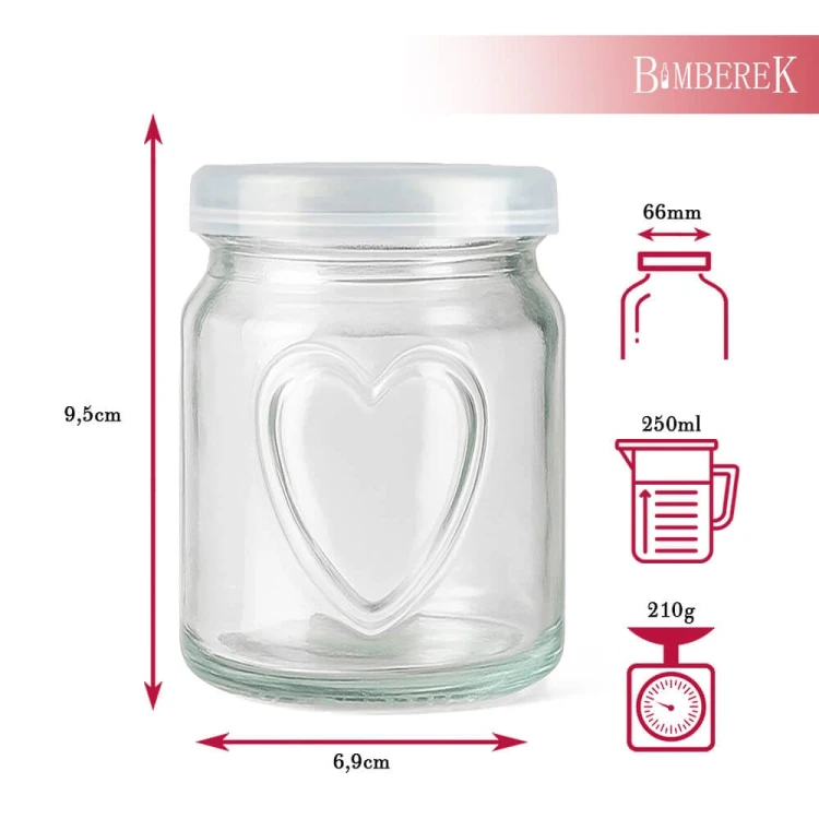 sloiczek szklany na deserki 250ml bimberek bezbarwny wymiary