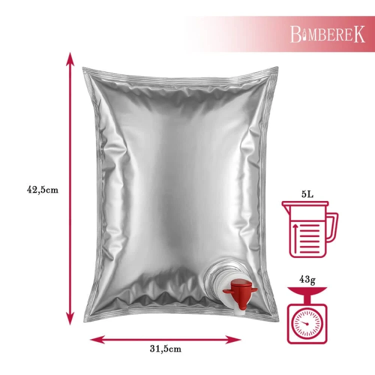 Worek na sok metalizowany 5L Bimberek wymiary