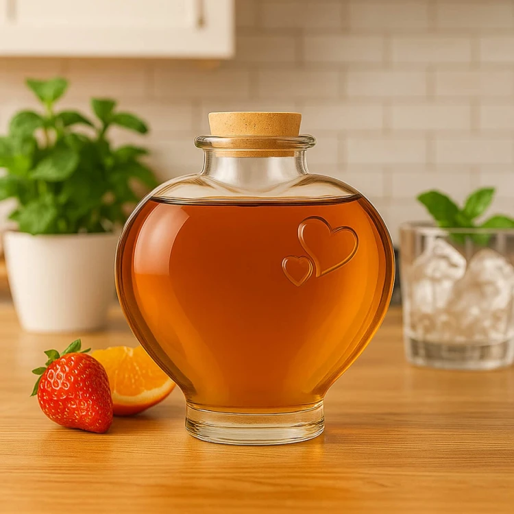 whisky Butelka szklana w ksztalcie serca bimberek