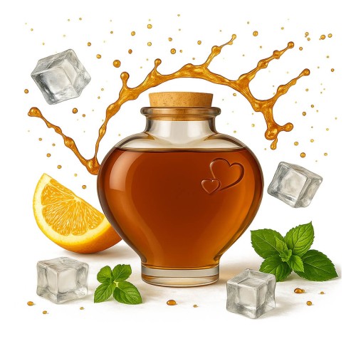 mała butelka szklana w kształcie serca bimberek na whisky