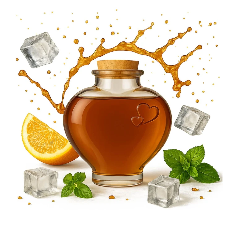mała butelka szklana w kształcie serca bimberek na whisky