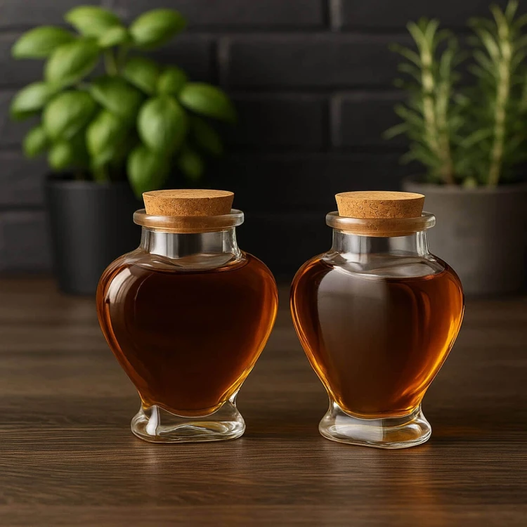 mini butelka szklana w kształcie serca bimberek whisky