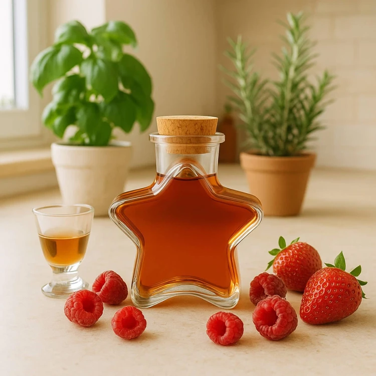 Butelka szklana w ksztalcie gwiazdy 150ml bimberek owocowka