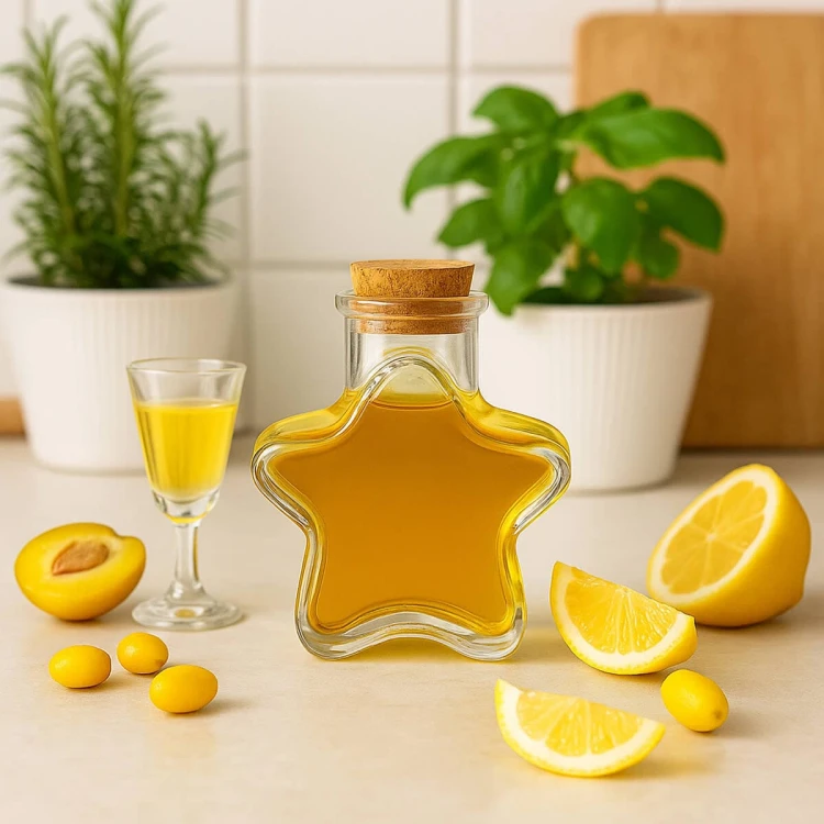 Butelka szklana w ksztalcie gwiazdy 150ml bimberek cytrynowka