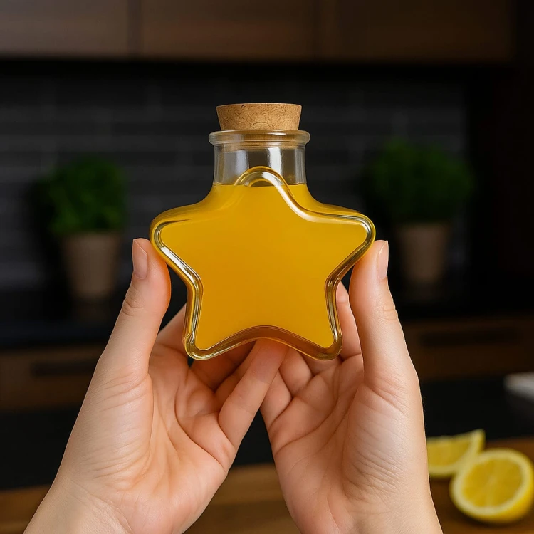 ozdobna butelka szklana w ksztalcie gwiazdy 280 ml Bimberek