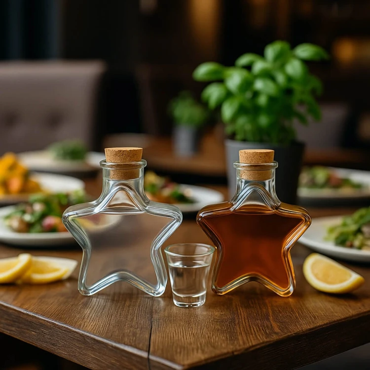 elegancka butelka szklana w ksztalcie gwiazdy 280 ml Bimberek