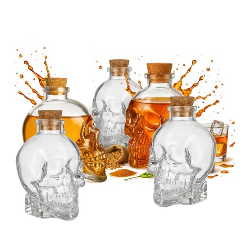 karafka w ksztalcie czaszki 400 ml bimberek zestaw