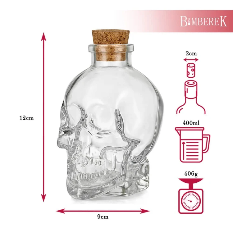 karafka czaszka 400 ml bimberek wymiary