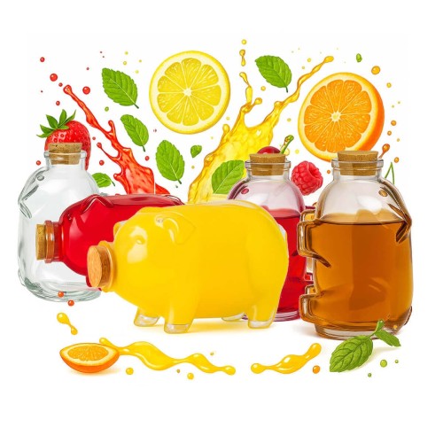 szklana butelka swinka 350 ml george bimberek butelka swinia zestaw