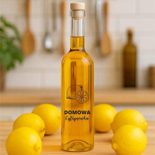 Butelka na cytrynowke na korek futura 500 z nadrukiem bimberek