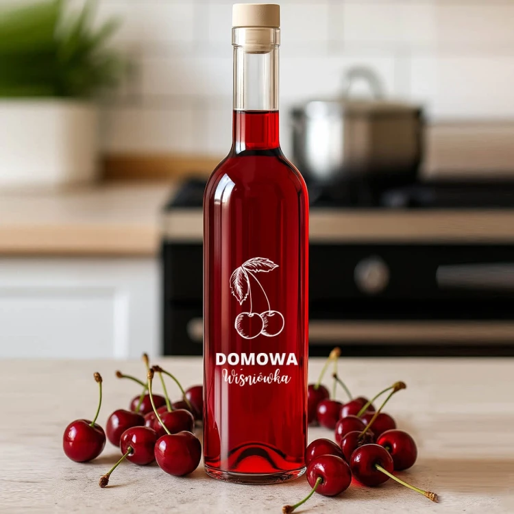 elegancka Bbutelka na wisniowke futura nadruk 500ml bimberek