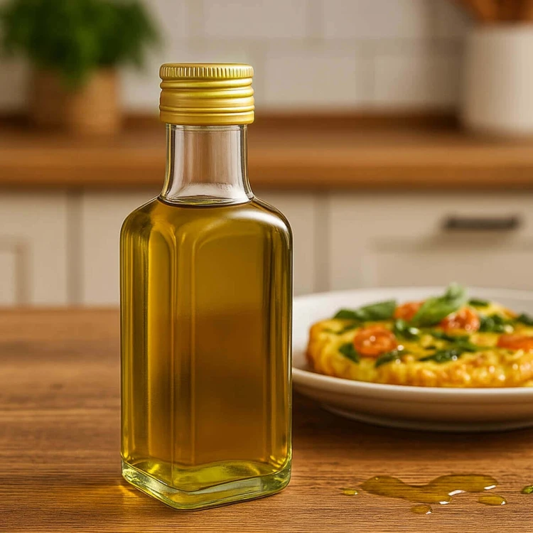 kwadratowa, szklana butelka Quadra 100ml Bimberek na oliwe
