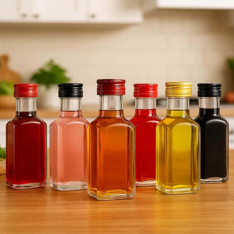 kwadratowa, szklana butelka Quadra 100ml Bimberek