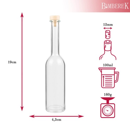 Butelka Fenice 100ml bimberek wymiary