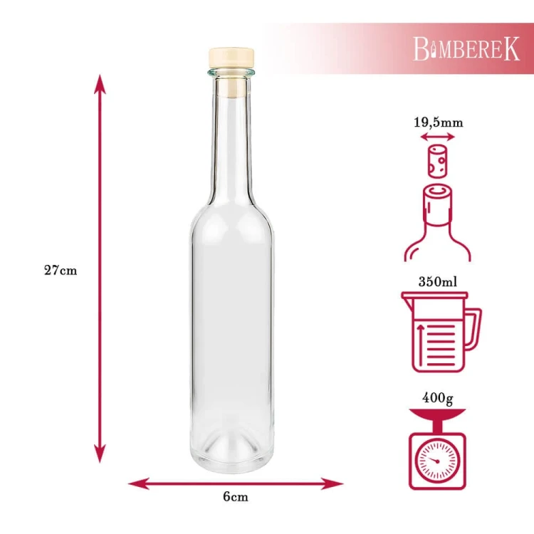 Butelka Fenice 350ml bimberek wymiary