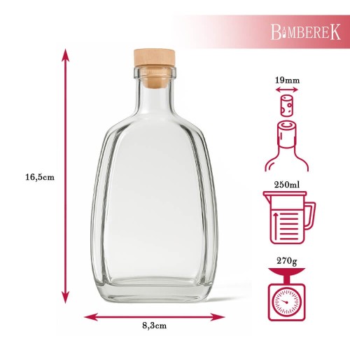 Butelka Asteria 250ml bimberek wymiary