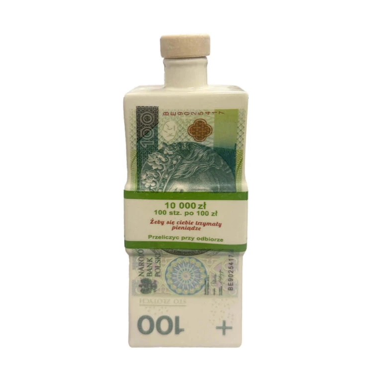 ceramiczna butelka banknot 100zl bimberek sklep