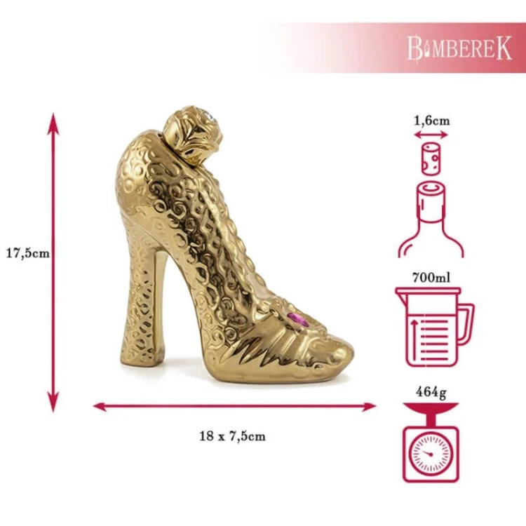 butelka ceramiczna zloty but pantofel bimberek wymiary