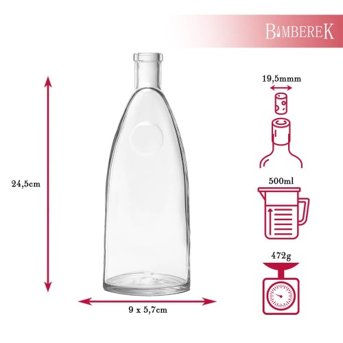 Butelka Loft 500ml bimberek wymiary