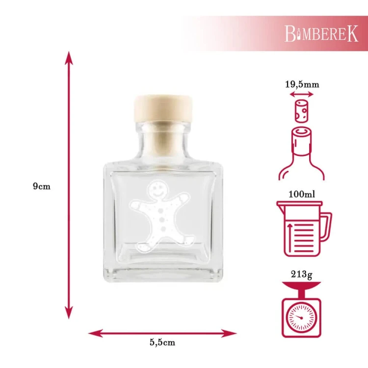 bitelka swiateczna ania 100ml z nadrukiem bimberek wymiary