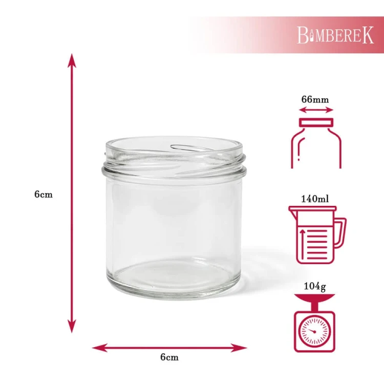 Sloikczek 140ml z rantem bimberek wymiary