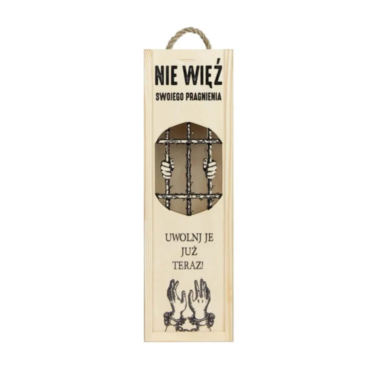 drewniana skrzynka na wino azurowa nie wiez swojego pragnienia bimberek sklep