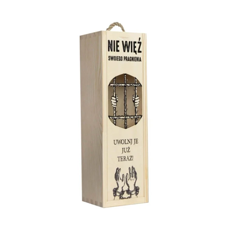 drewniana skrzynka na wino azurowa nie wiez swojego pragnienia bimberek