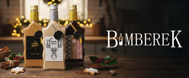 butelka krecona zdobiona swiateczna fala 500ml bimberek