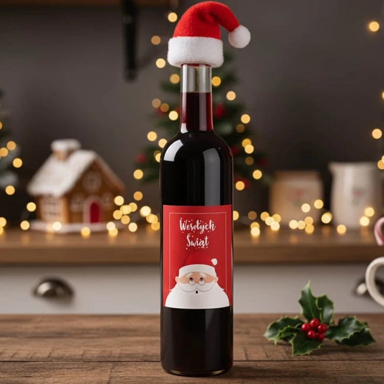Świąteczne etykiety Futura GPI Bimberek christmas wine