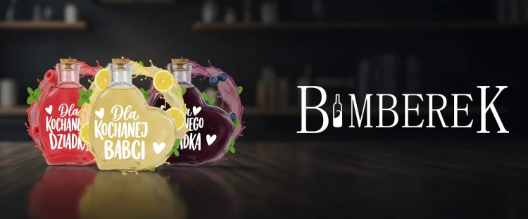 butelka dzien babci i dziadka serce banner