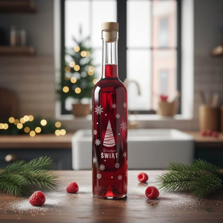 Świąteczna butelka z nadrukiem Futura 500ml Bimberek3