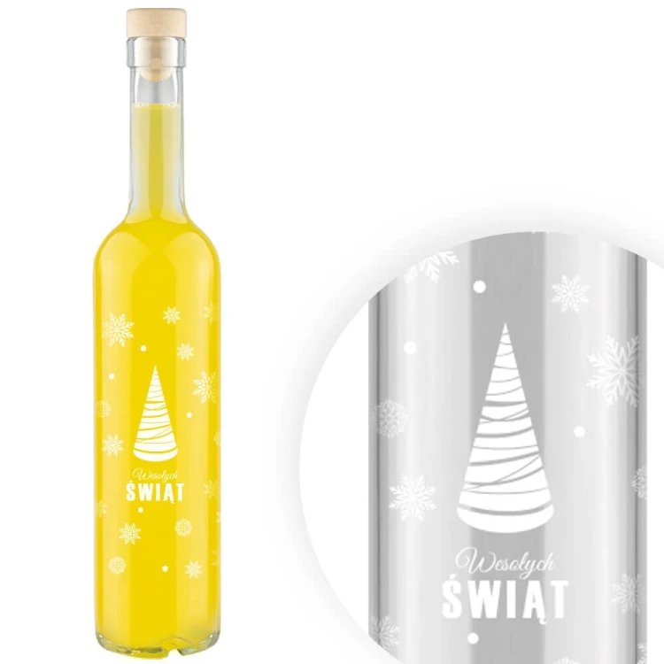 Świąteczna butelka z nadrukiem choinka Futura 500ml Bimberek