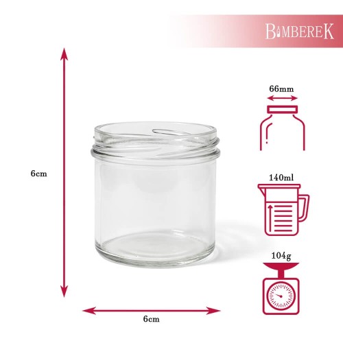 Sloikczek 140ml z rantem bimberek wymiary