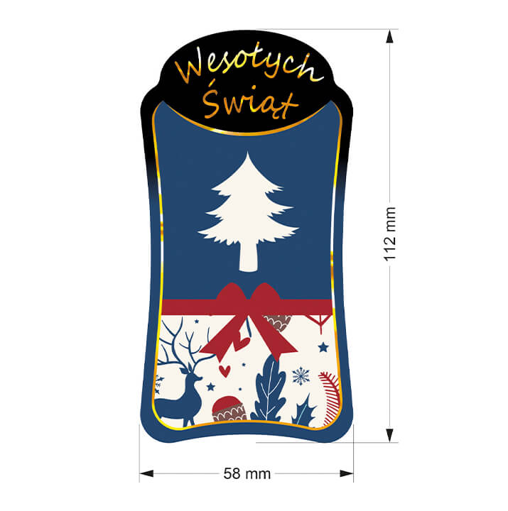 etykiety swiateczne premium wymiary